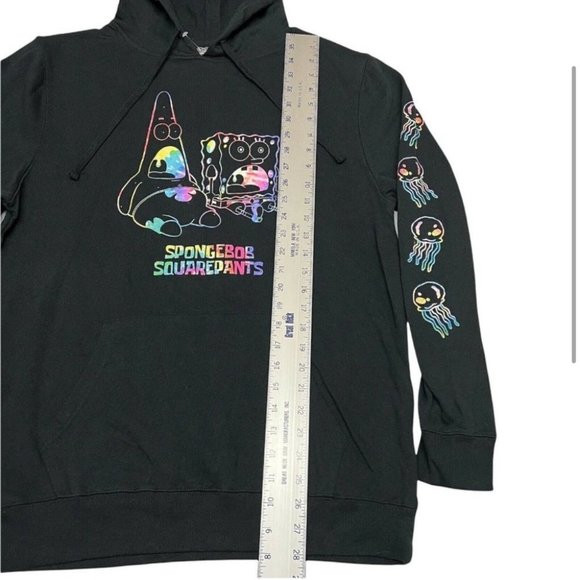 Spongebob Squarepants Adult Hoodie Patrick Jellyfish Colorful Rainbow Tie Dye - Picture 5 of 13